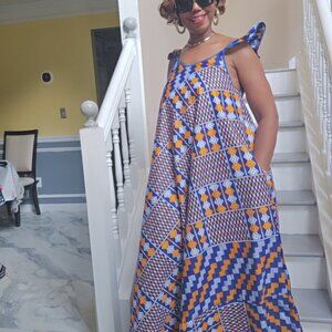 African woman Long sundress.